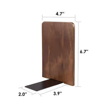 Pandapark Wood Bookends,Non-Skid Bookend for Shelves,Heavy Duty Bookends,Book Stand for Books/CDs,1 Pair