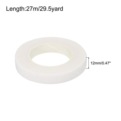 MECCANIXITY Floral Stem Wrap Tape Floral Tape 30yard Length 1/2 Inch Width for Bouquet Crafts Wedding Arrangement Pack of 12, White