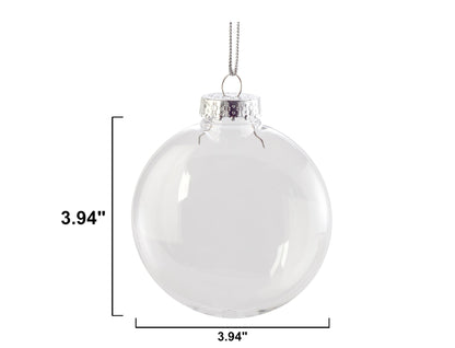 Creative Hobbies Clear Plastic Fillable Christmas Ornament Discs 100mm (3.94") - Great for Crafts, Holidays and Weddings | Pack of 12