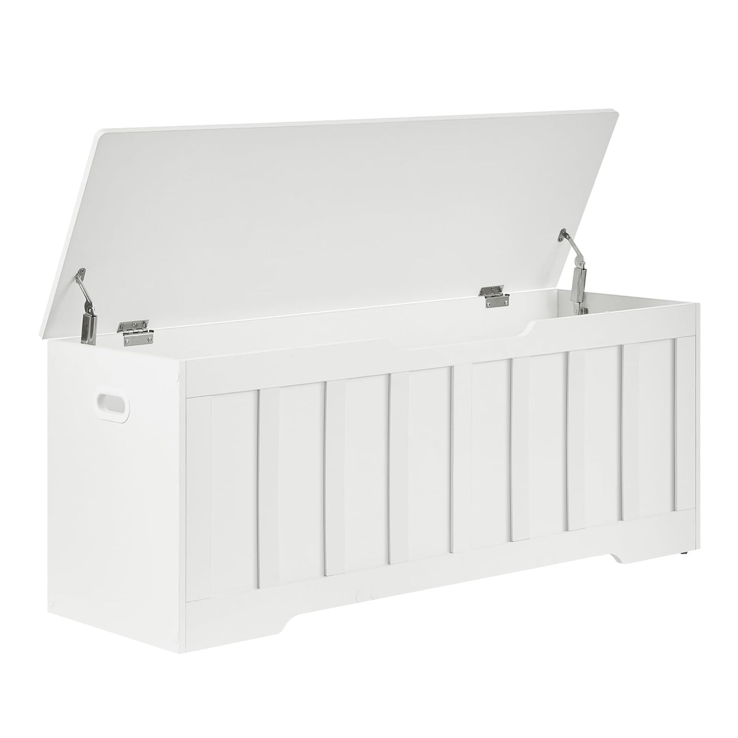 VANKILEY 47.2" Storage Chest Extra Large,Storage Trunk with 2 Safety Hinges,Wooden Storage Bench,Shoe Bench,47.2x15.7x19.1 Inch,Easy Assembly,Storage Bench for Bedroom,Living Room,entryway(White).