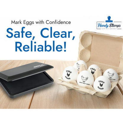 Handy Stamps Micro 1 Ink Pad - with Egg Safe Food Grade Stamp Ink Pad - Pre-Inked and Ready to Use Black Ink Pad Ideal for Marking Eggs | Quality Stamp Pad | 3x4 Inches