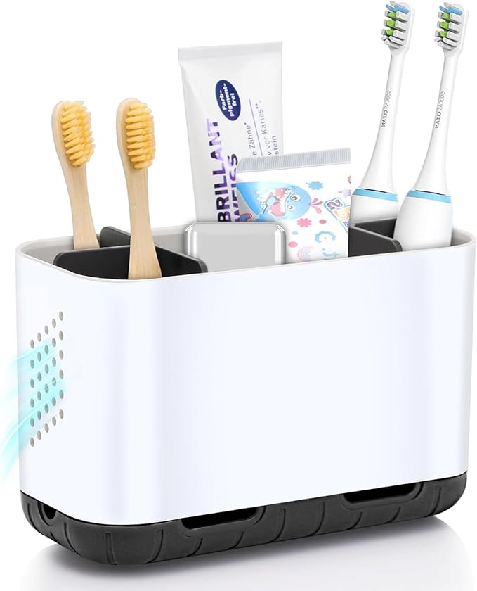 Toothbrush Holders for Bathrooms, Electric Toothbrush and Toothpaste Holder