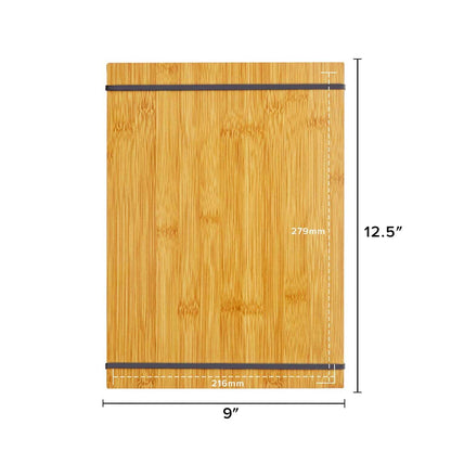 LZMS 4 Packs 9" x 12 1/2" Natural Brown Wood Color Clipboards, Menu Holder, Check Presenter with Straps - Suitable for Presenting Menus, Wine Lists and Daily Specials