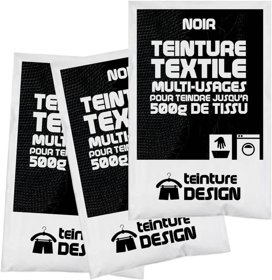 3 Pack of Textile Dye – Black – Universal Dyes for Clothes and Natural Fabrics