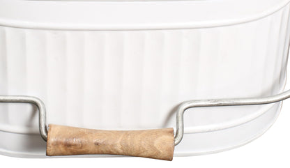 Alpha Living Home Rustic Heavy Duty Alloy Multi-Compartment Silverware Caddy - Metal Utensil Versatile All-in-One Organizer for Kitchen, Bathroom & Office Utensils, Flatware, and Accessories (White)