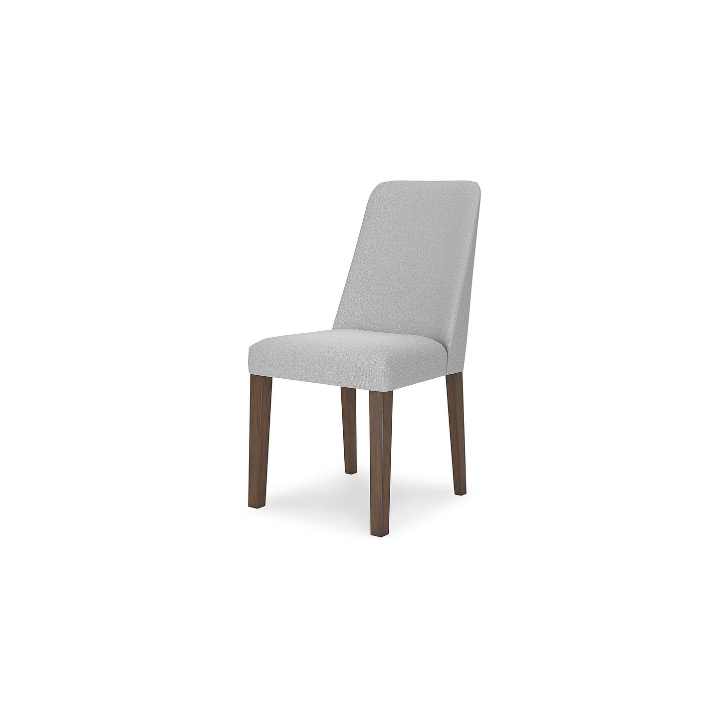 Signature Design by Ashley Lyncott Dining Chairs Set of 2, Mid Century Modern Style, Solid Wood Frame with Light Gray Polyester Upholstery, for Casual Kitchen and Dining Room Spaces, Medium Brown