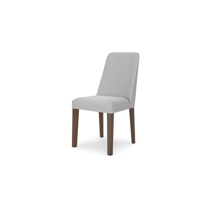 Signature Design by Ashley Lyncott Dining Chairs Set of 2, Mid Century Modern Style, Solid Wood Frame with Light Gray Polyester Upholstery, for Casual Kitchen and Dining Room Spaces, Medium Brown
