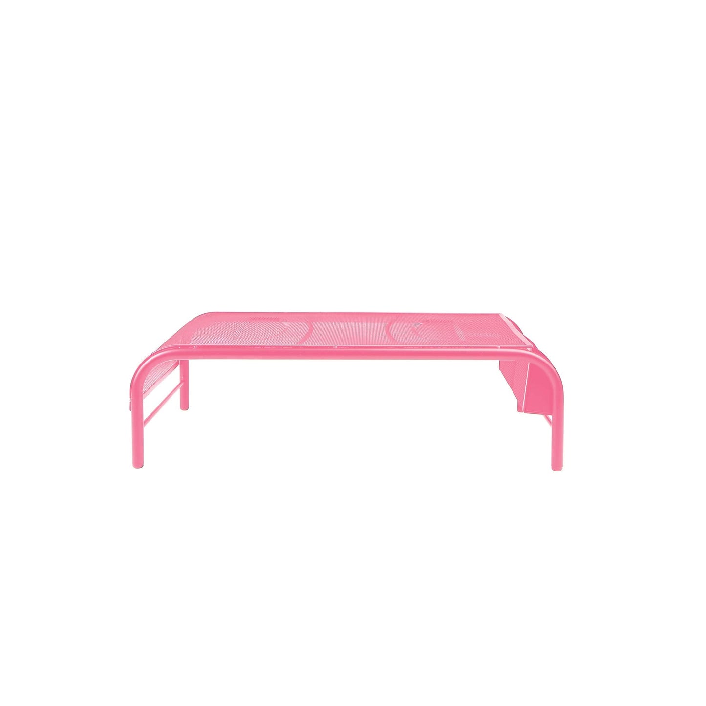Mind Reader Monitor Stand, Ventilated Laptop Riser, Desktop Organizer, Side Storage, Metal Mesh, 20" L x 11.5" W x 5.5" H, Pink