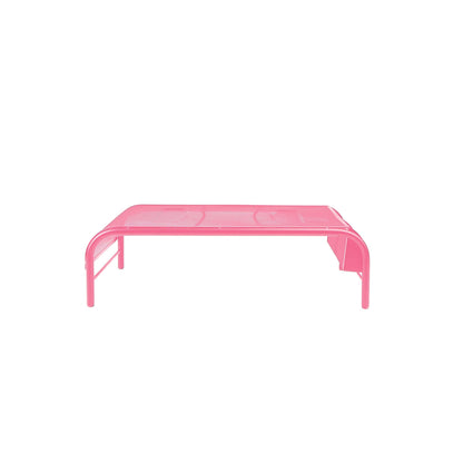 Mind Reader Monitor Stand, Ventilated Laptop Riser, Desktop Organizer, Side Storage, Metal Mesh, 20" L x 11.5" W x 5.5" H, Pink