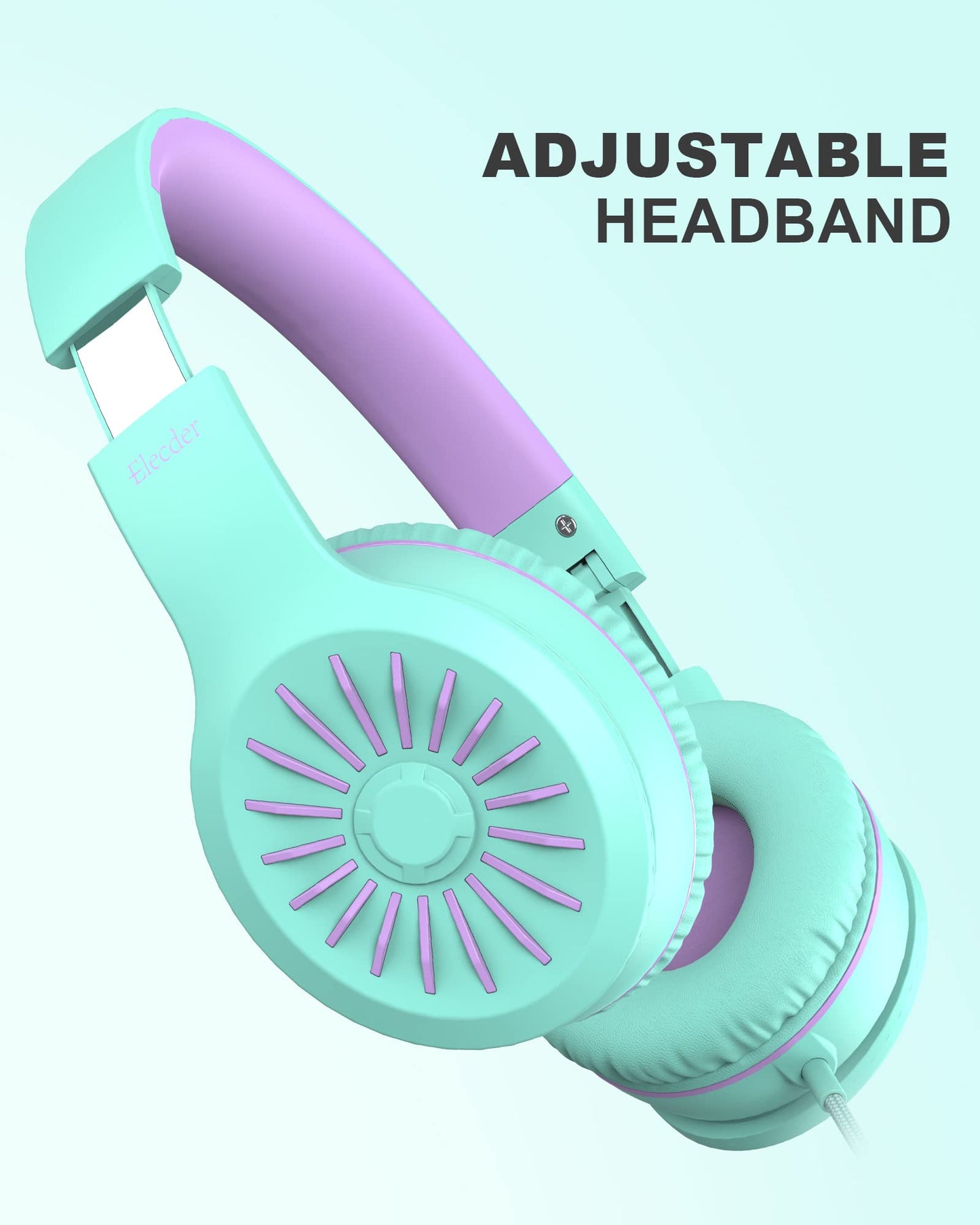 ELECDER i45 On-Ear Headphones with Microphone - Foldable Stereo Bass Headphones with No-Tangle 1.5M Cord, 3.5MM Jack, Portable Wired Headphones for School/Kids/Teens/Smartphones/Travel/Tablet - Green