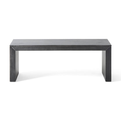 Merax 48 Inch Wood Dining Bench, Solid Acacia Wood Entryway Bench, Wooden Farmhouse Bench for Dinner Table, Kitchen, Bedroom, Living Room, Plants, Easy Assembly, Black