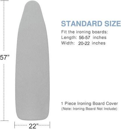 Extra Large Ironing Board Cover and Pad 22x57, 21x57 Thick Padding, Elastic Edge
