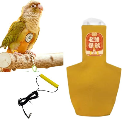 MANON ROSA Bird Diapers Leash Set Washable Reusable Handmade Flight Suit Waterproof Inner Layer - Protective Parrot Nappy Clothes Parakeets Macaws Budgies Canaries (Yellow3,Green-cheeked Conures)