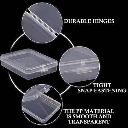 Nsmykhg Small Plastic Storage Containers - 24 Pack Clear Boxes for Beads, Jewelry, and Craft - Stackable Mini 4.3"x3.5"x1.1"