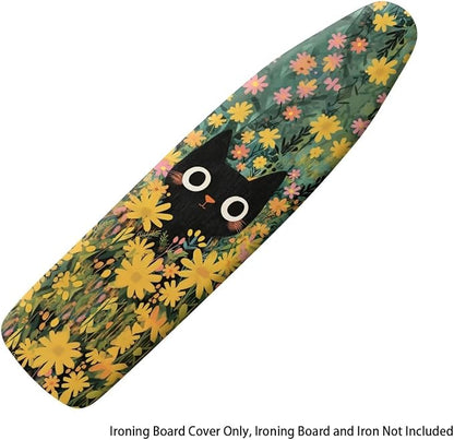 Cat Flower Ironing Board Cover and Pad, 16x55 Inches Standard Size Heavy Duty