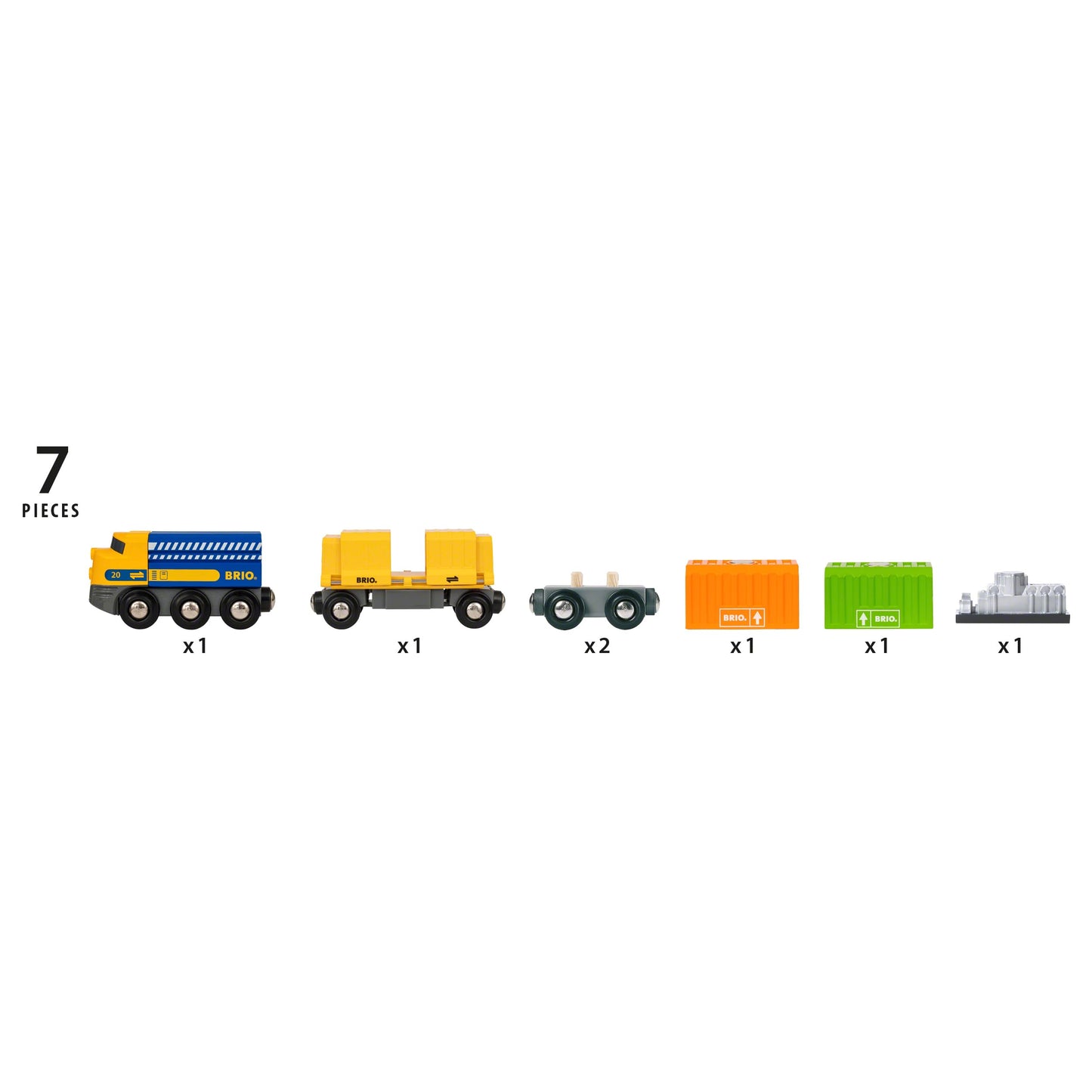 BRIO 33982 Three-Wagon Cargo Train - Kid-Friendly Wooden Toy Train | Engaging Play Experience | Compatible with All Railway Tracks | Ideal for Kids Age 3 & Up | FSC-Certified Materials