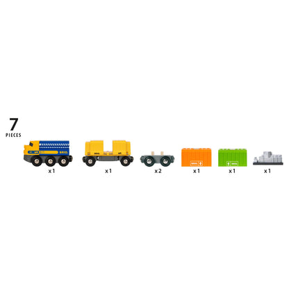 BRIO 33982 Three-Wagon Cargo Train - Kid-Friendly Wooden Toy Train | Engaging Play Experience | Compatible with All Railway Tracks | Ideal for Kids Age 3 & Up | FSC-Certified Materials