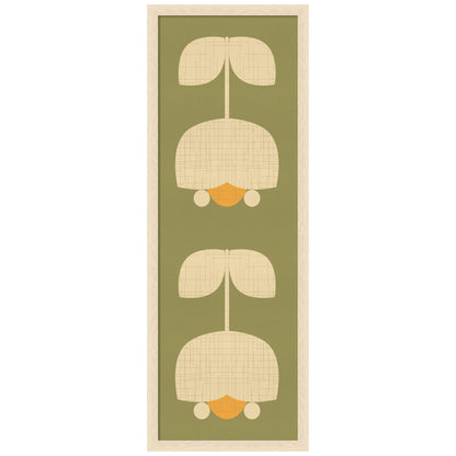 Amanti Art Framed Fabric Pinboard 15 x 42, Scandinavian Tulip Decor by Dina Dankers Printed Casual Bulletin Board for Use as a Vision Board or Wall Organization, Woodgrain Stripe Blonde Frame