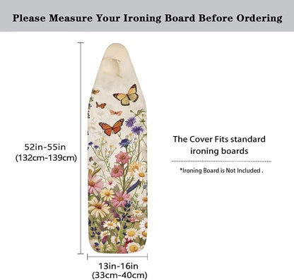 Butterfly Ironing Board Cover and Pad Floral, Non Stick Scorch and Stain