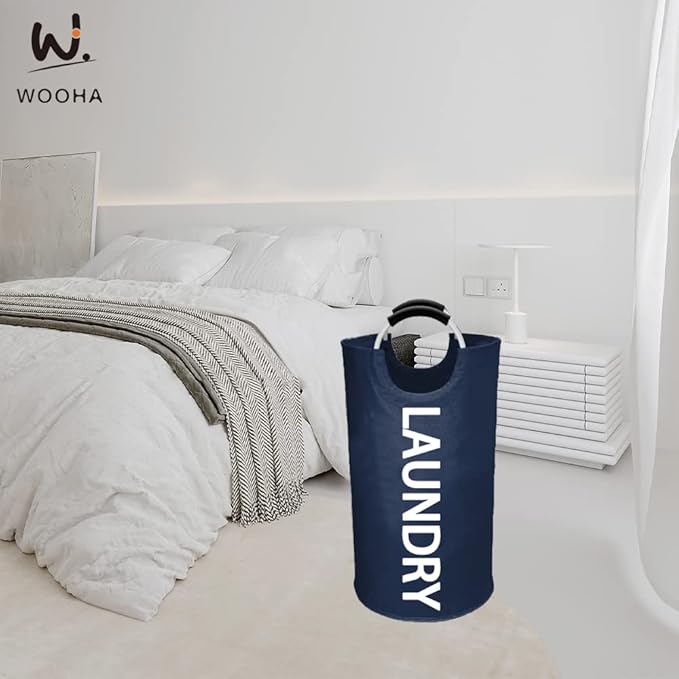 WOOHA 95L Large laundry basket, Collapsible laundry hamper, Tall Clothes