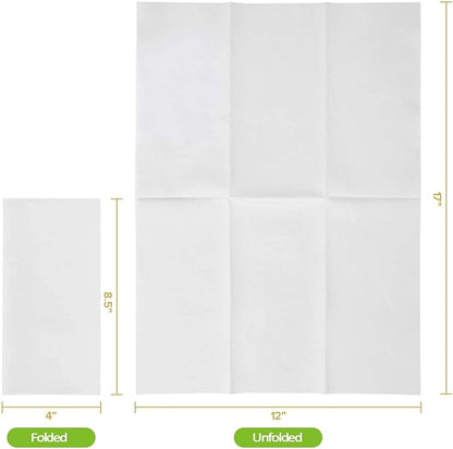 FOCUSLINE 100 Disposable Bathroom Napkins, Linen-Feel Paper Guest Towels