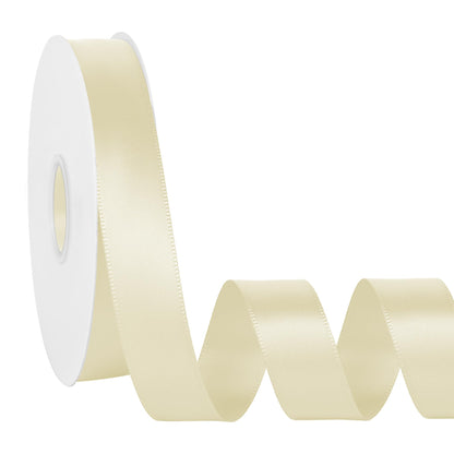 Simplegoal Ivory Double Faced Satin Ribbon 7/8 Inch x 60 Yards Continuous Roll for Gift Wrapping Crafts Bouquet Wedding Decoration