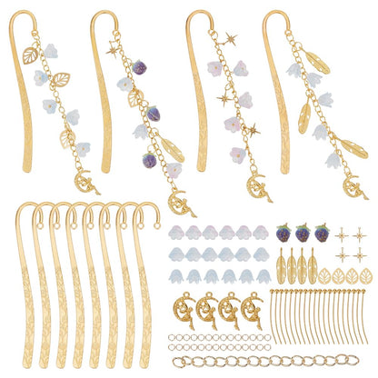 FREEBLOSS 4 Set DIY Metal Bookmark Kit Bookmark DIY Kit Vintage Bookmarks Fairy Bookmark Handmade Bookmarks Set with Instructions Metal Bookmarks for Women for Book Lovers
