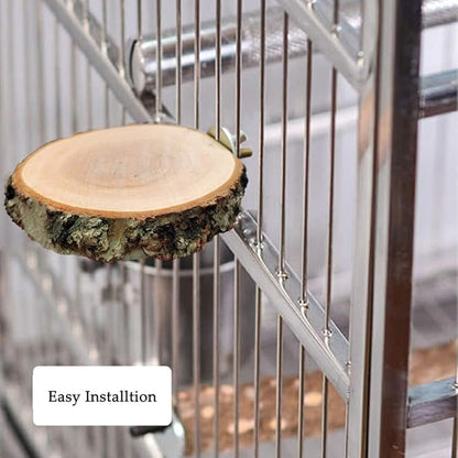 Hamiledyi Wood Bird Perch 4PCS Natural Wooden Stand Platform Parrot Cage Accessories for Budgie Conure Parrot Parakeet Cockatiel Lovebird