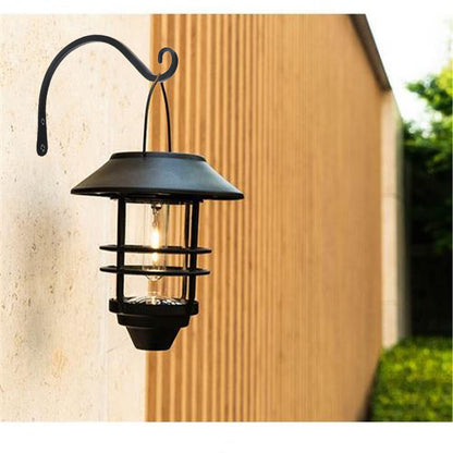LOOGI Hanging Plant Bracket, Wall Hook Plant Hanger Decorative Hooks for Indoor Planter Lantern, Outdoor Bird Feeder Wind Chime, 2 Pack Black (8 Inch C)