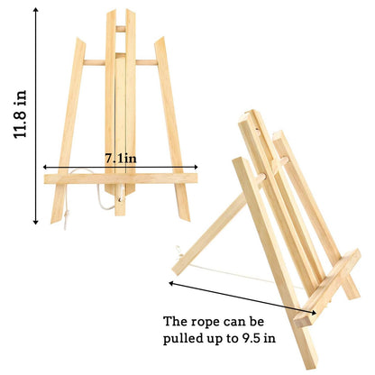 AROIC Wood Easels, Easel Stand for Painting Canvases, Art, and Crafts. (11.8 inch, 20 Pack), Tripod, Painting Party Easel, Kids Student Table School Desktop, Portable Canvas Photo Picture Sign Holder.