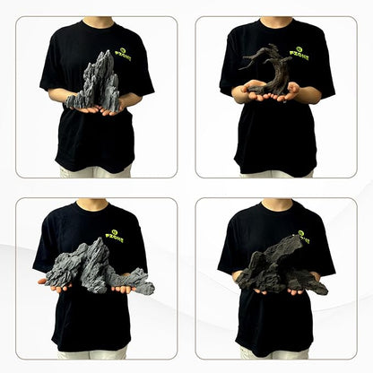 FZONE Driftwood for Aquarium Resin Model pH Neutral Aquarium Rocks for Aquascaping,Hardscape