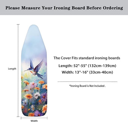 Floral Bird Ironing Board Pad, Extra Thick Heavy Duty Padded