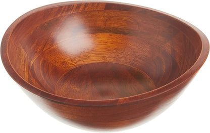 Lipper International Cherry Finished Wavy Rim Serving Bowls for Fruits or Salads, Matte, Small, 7.5" x 7.25" x 3", Set of 4 Bowls