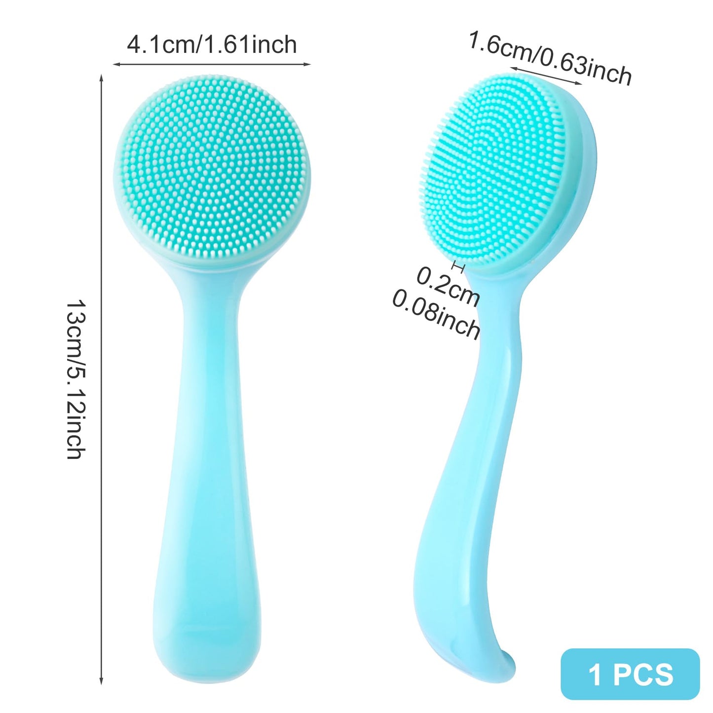 2 Pack Silicone Manual Facial Cleansing Brush, Skin Friendly Waterproof Face Cleaning Scrubber Exfoliator Cleanser for Blackheads Whiteheads Makeup Residues Removal- Blue & Pink