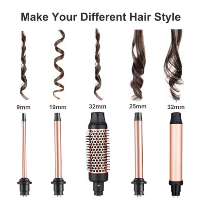 Curling Iron Wand Set, Curling Wand 3 in 1 Hair Curling Wands Interchangeable Ceramic 0.35-1.25inch Barrel Hair Curler, with Heat Resistant Glove