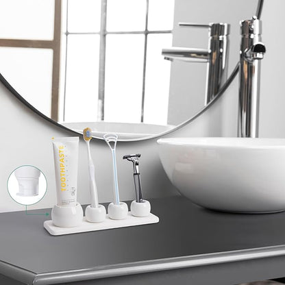 4 Pack Mini Ceramic Toothbrush Holder Stand