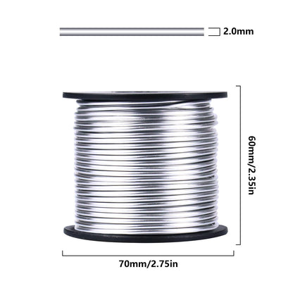Aluminum Craft Wire, 95 Feet 2.0mm/ 14 Gauge Soft Silver Metal Bendable Sculpting Aluminum Wire Roll Bulk for DIY Crafts Jewelry Making