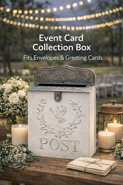 I Vintage Style Post Box I Nostalgic Charm Home Decor I Farmhouse Design I 15.9" Height x 11" Wide (White Rectangular Bird)