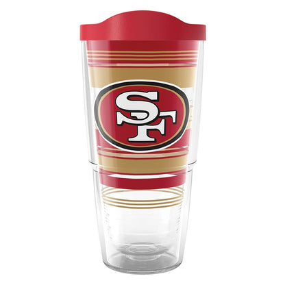 Tervis NFL San Francisco 49ers - Hype Stripes Made in USA Double Walled Insulated Tumbler Travel Cup Keeps Drinks Cold & Hot, 24oz, Classic