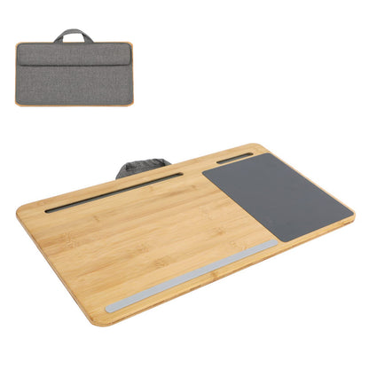 SUMISKY Laptop Lap Desk with Cushion Protable LapDesk with Handle Tablet Support Phone Holder and Mouse Pad Oversized Bamboo Laptop Stand for Sofa Fits Up to 17 Inches