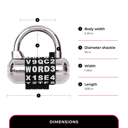 Master Lock Set Your Own Combination Padlock, Gym Locker Locks with Code for Securing Indoor Valuables, Color May Vary, ‎1523D