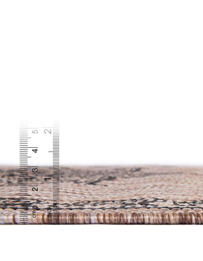 Unique Loom Outdoor Traditional Collection Area Rug - Antique (2' x 8' Runner Beige/Black)