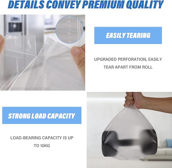 Small Trash Bags, Magesh 1.2 Gallon Trash Bags/Garbage Bags, Strong Wastebasket
