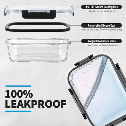 42pcs Glass Food Storage Containers