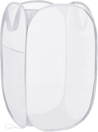 Pop Up Laundry Hamper, Reinforced Mesh Laundry Basket