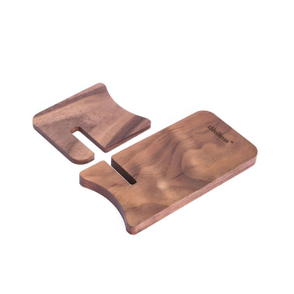 Abbolinxus Solid Wood Phone Stand, Desktop Wooden Phone Stand, Simple Phone Holder, Compatible with All Phones (Walnut Wood)