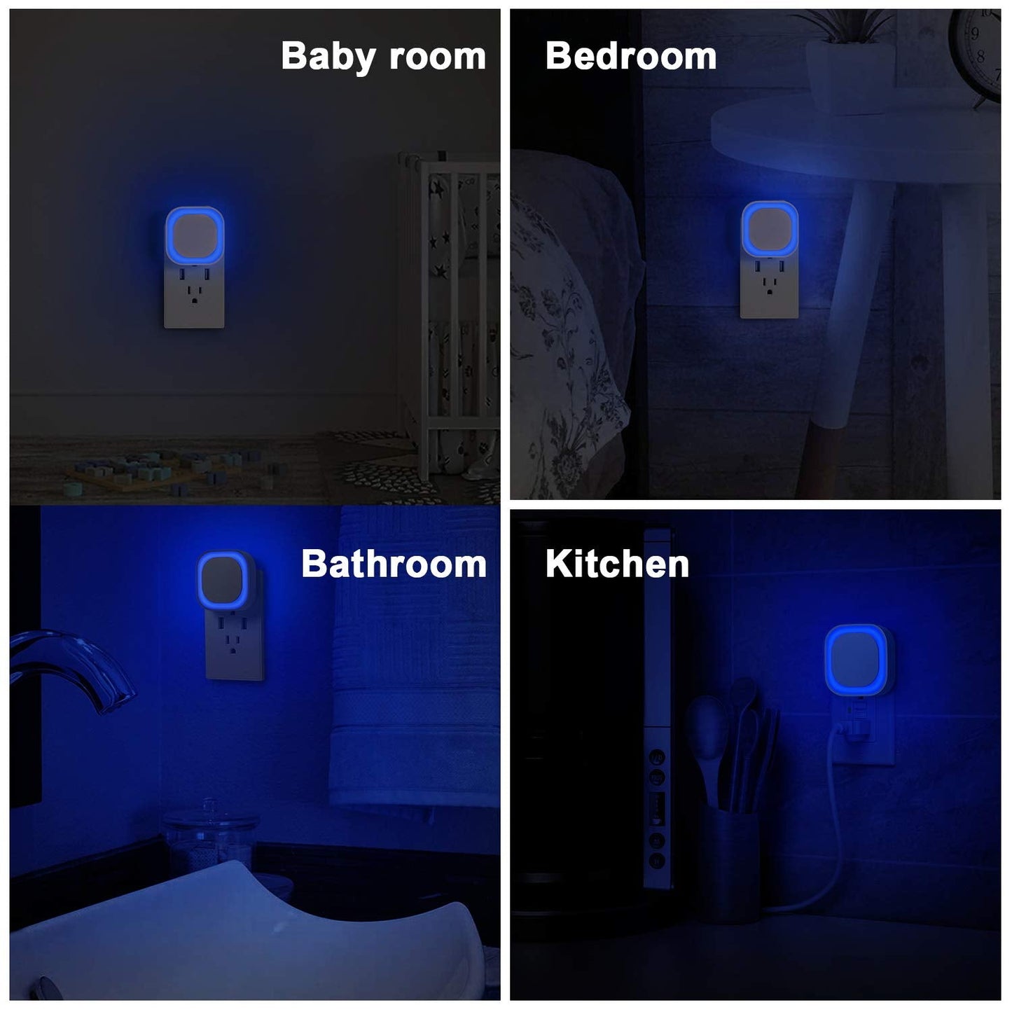 2 Pack Plug in Amber Night Light, Auto Dusk to Dawn, Soft Glow, Dimmable, Diffused Light, LED Lights for Bedroom, Kids, Bathroom, Sleep, Baby Nursery, Toddler, Hallway, Kitchen, Home Decor