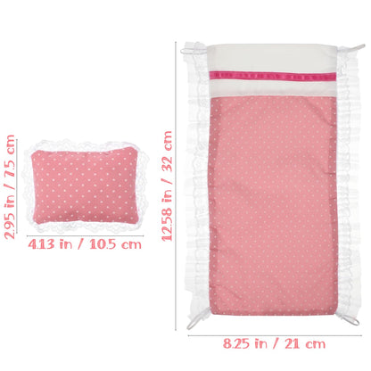 Abaodam Doll House Bedding Set Miniature Bedroom Accessories with Pillow and Bed Sheet for 1/12 Scale Doll Furniture Soft Cloth Mini Bed Kit for Dollhouse Decoration