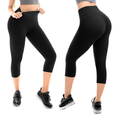 Walifrey Capri Leggings for Women, Buttery Soft High Waisted Leggings for Gym Yoga Workout (White XXL)