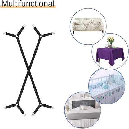 Bed Sheet Holder Straps, Triangle Elastic Mattress Cover Holder Fasteners
